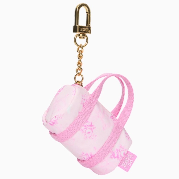PINK x LoveShackFancy Mini Duffle Keychain Charm in Beaux Icons - NWT - Picture 1 of 3